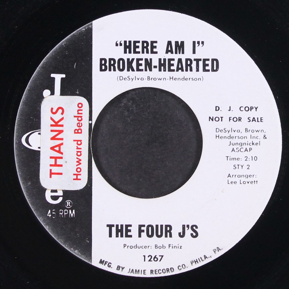 here am i broken-hearted / said that she loved me by FOUR J'S
