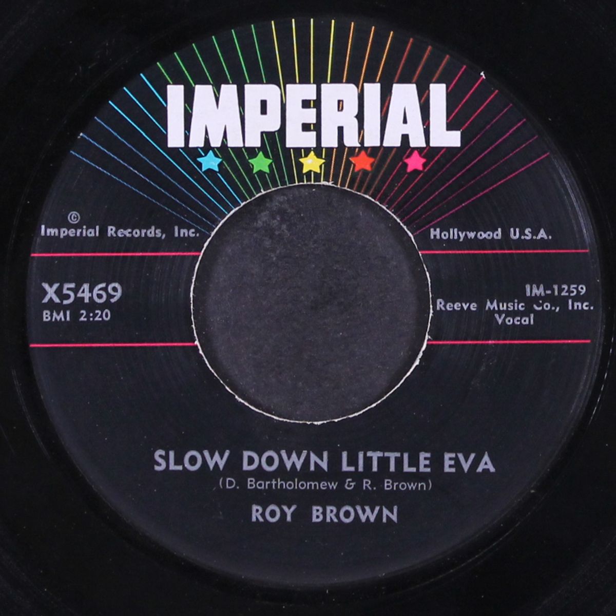 slow down little eva / the tick of the clock by ROY BROWN