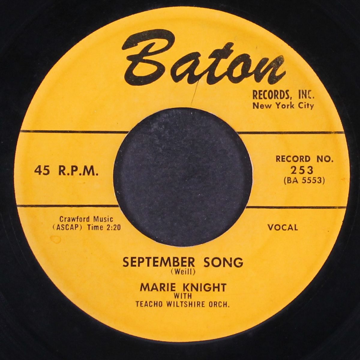i thought i told you not to tell them / september song by MARIE KNIGHT