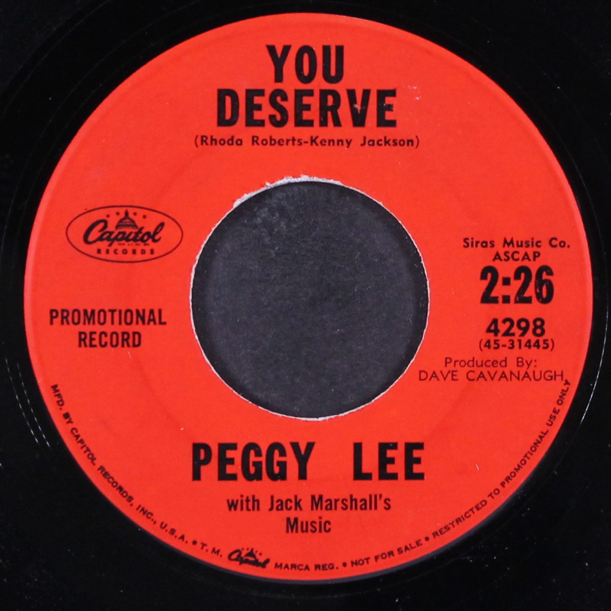 where do i go from here / you deserve by PEGGY LEE