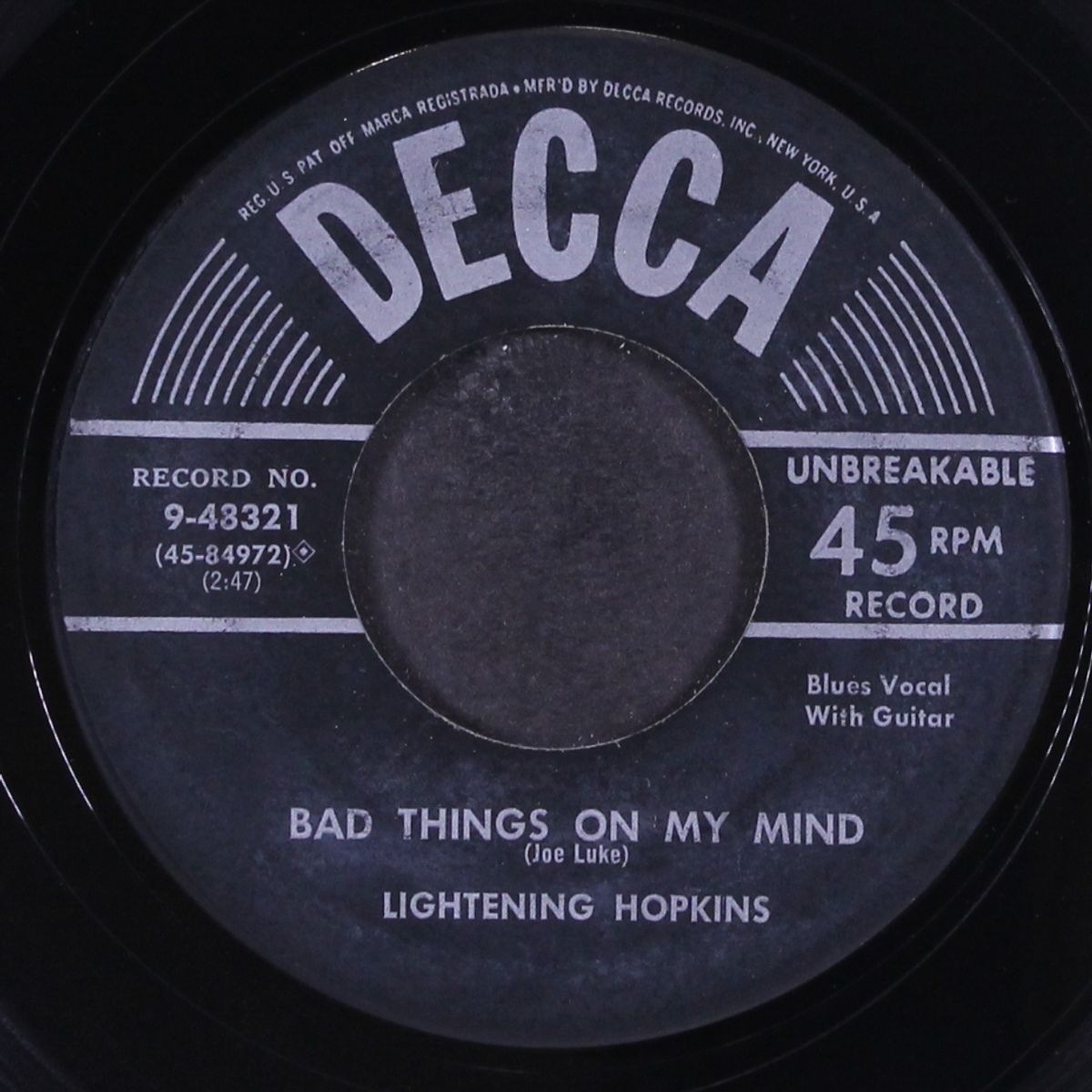 bad things on my mind / i'm wild about you baby by LIGHTENING HOPKINS