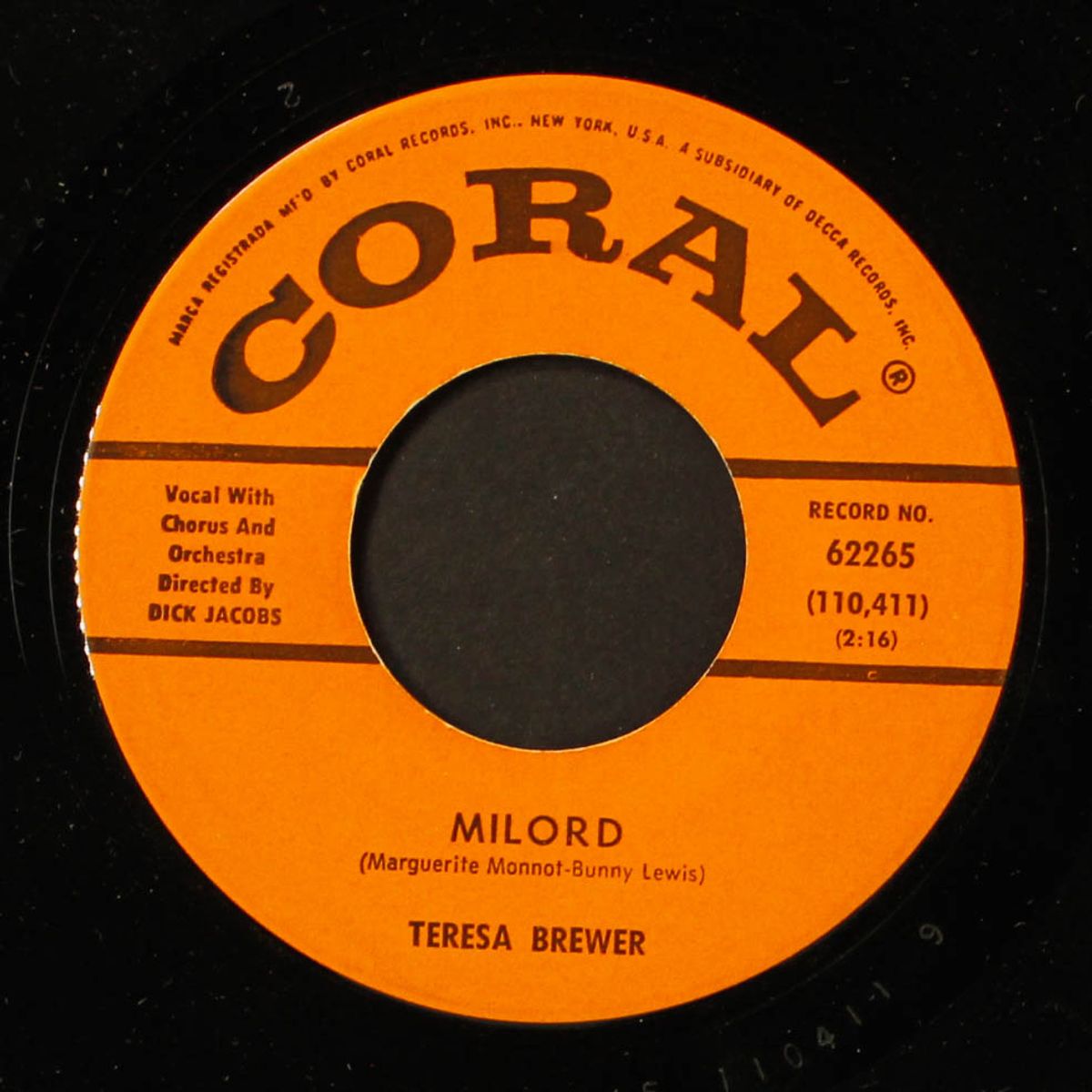 milord by TERESA BREWER