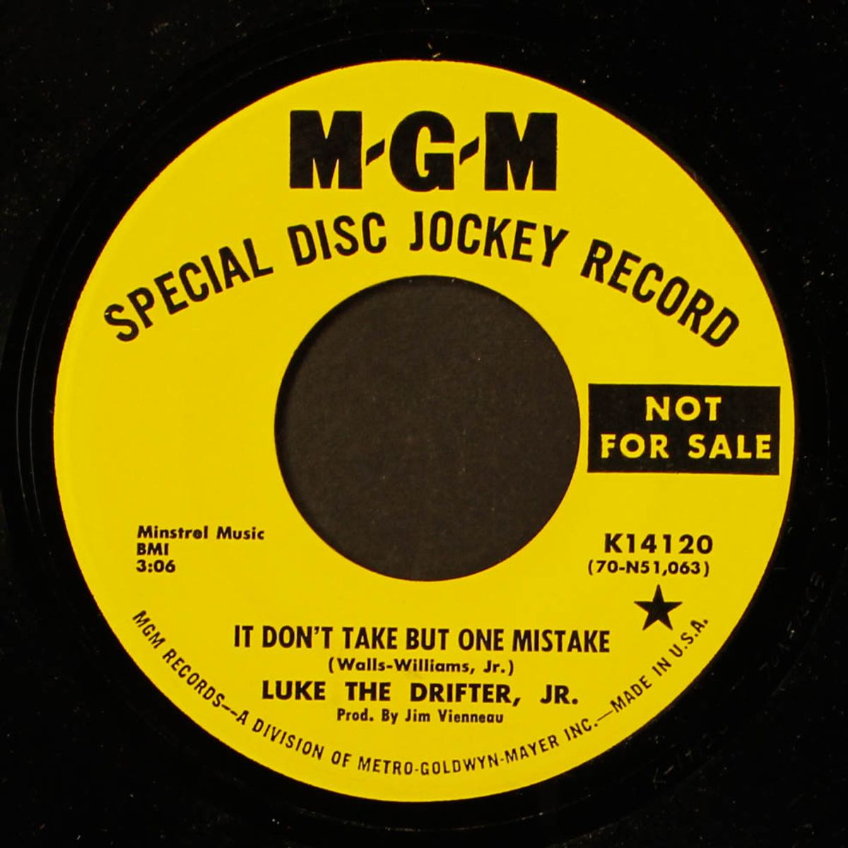 it don't take but one mistake / going' home by LUKE THE DRIFTER, JR.