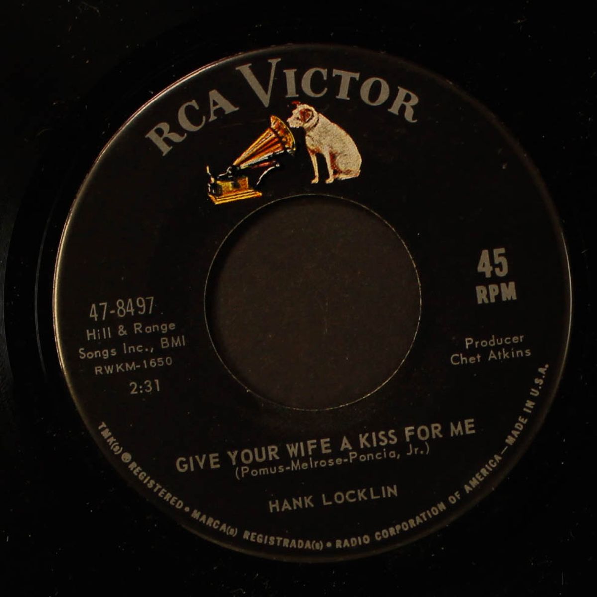 give your wife a kiss for me by HANK LOCKLIN