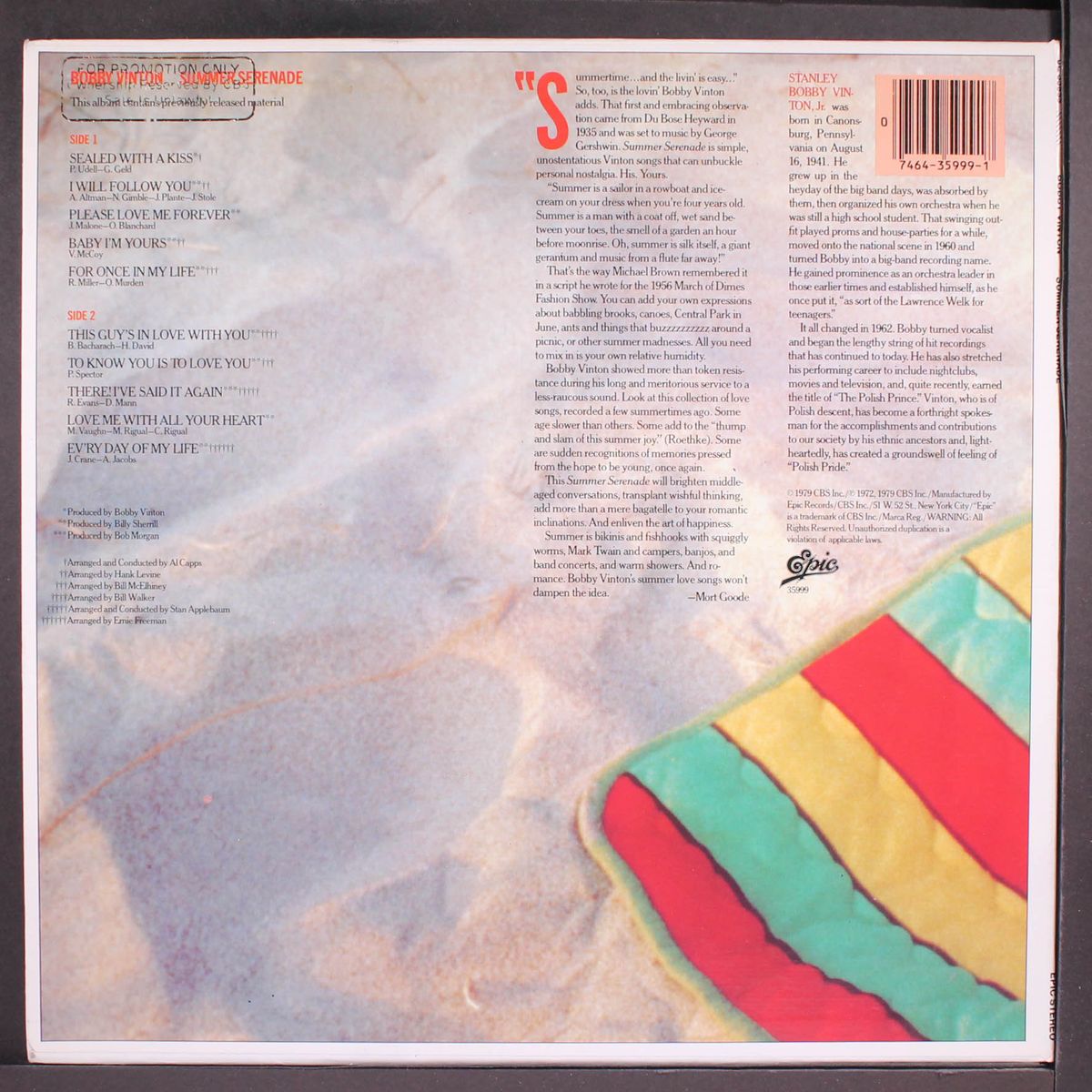 summer serenade by BOBBY VINTON