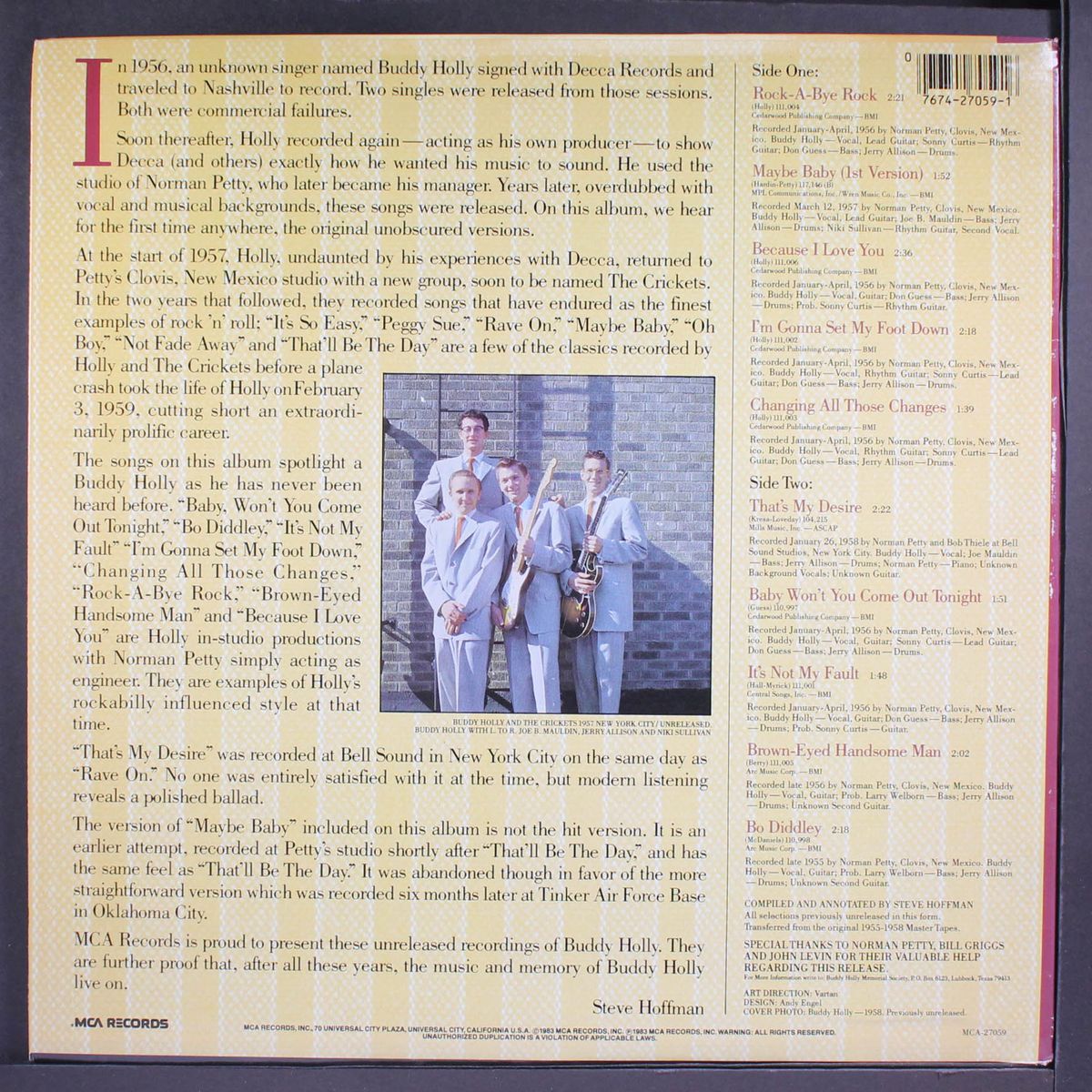 for the first time anywhere by BUDDY HOLLY