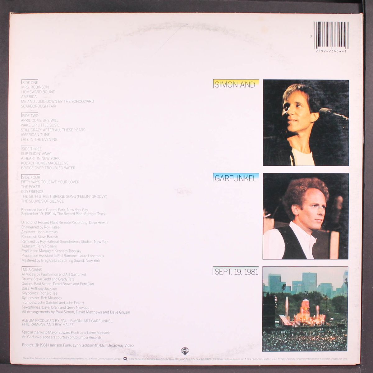 the concert in central park by SIMON & GARFUNKEL