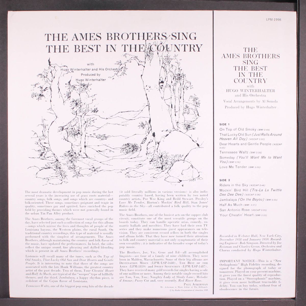 the best in the country by AMES BROTHERS