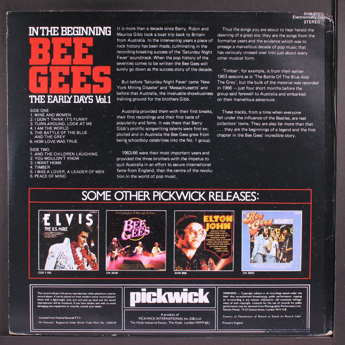 in the beginning, the early days vol. 1 by BEE GEES