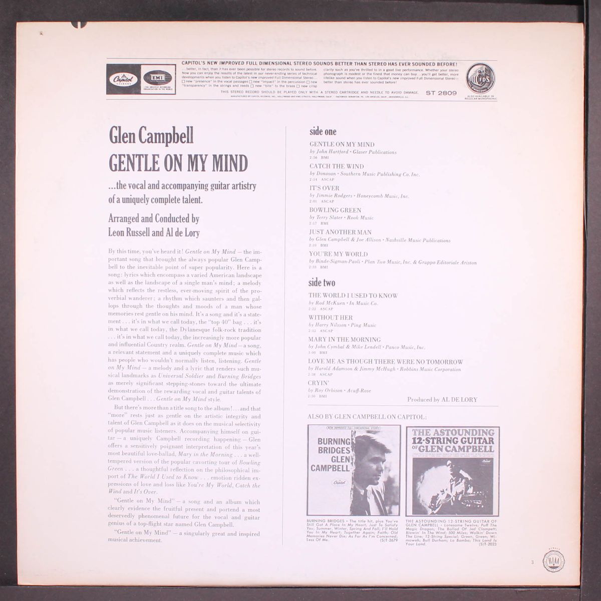 gentle on my mind by GLEN CAMPBELL