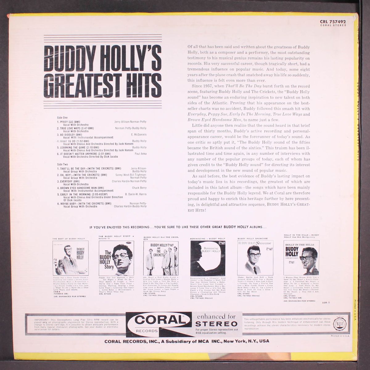 greatest hits by BUDDY HOLLY