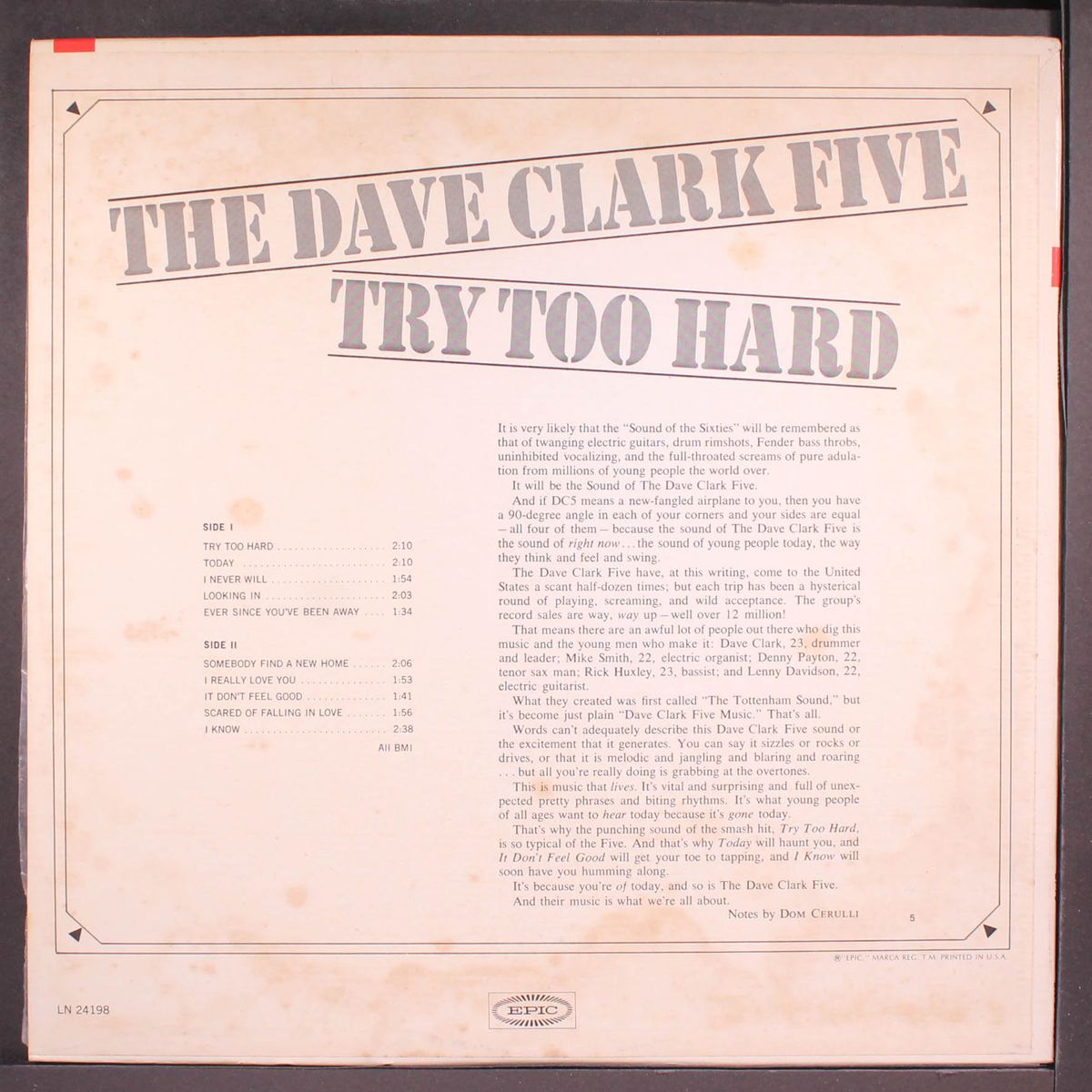 try too hard by DAVE CLARK FIVE