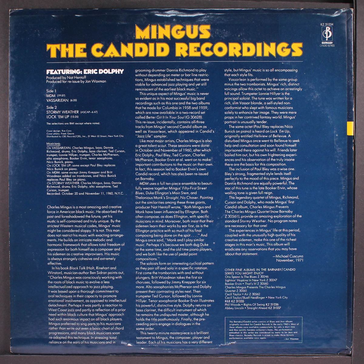 the candid recordings by CHARLES MINGUS