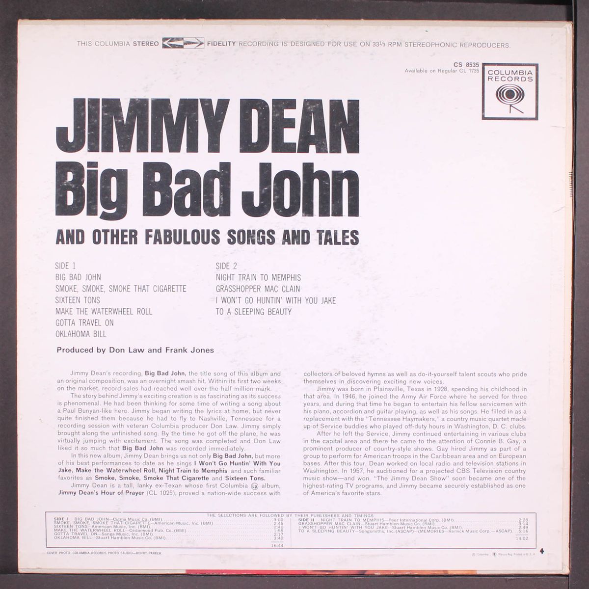 big bad john by JIMMY DEAN