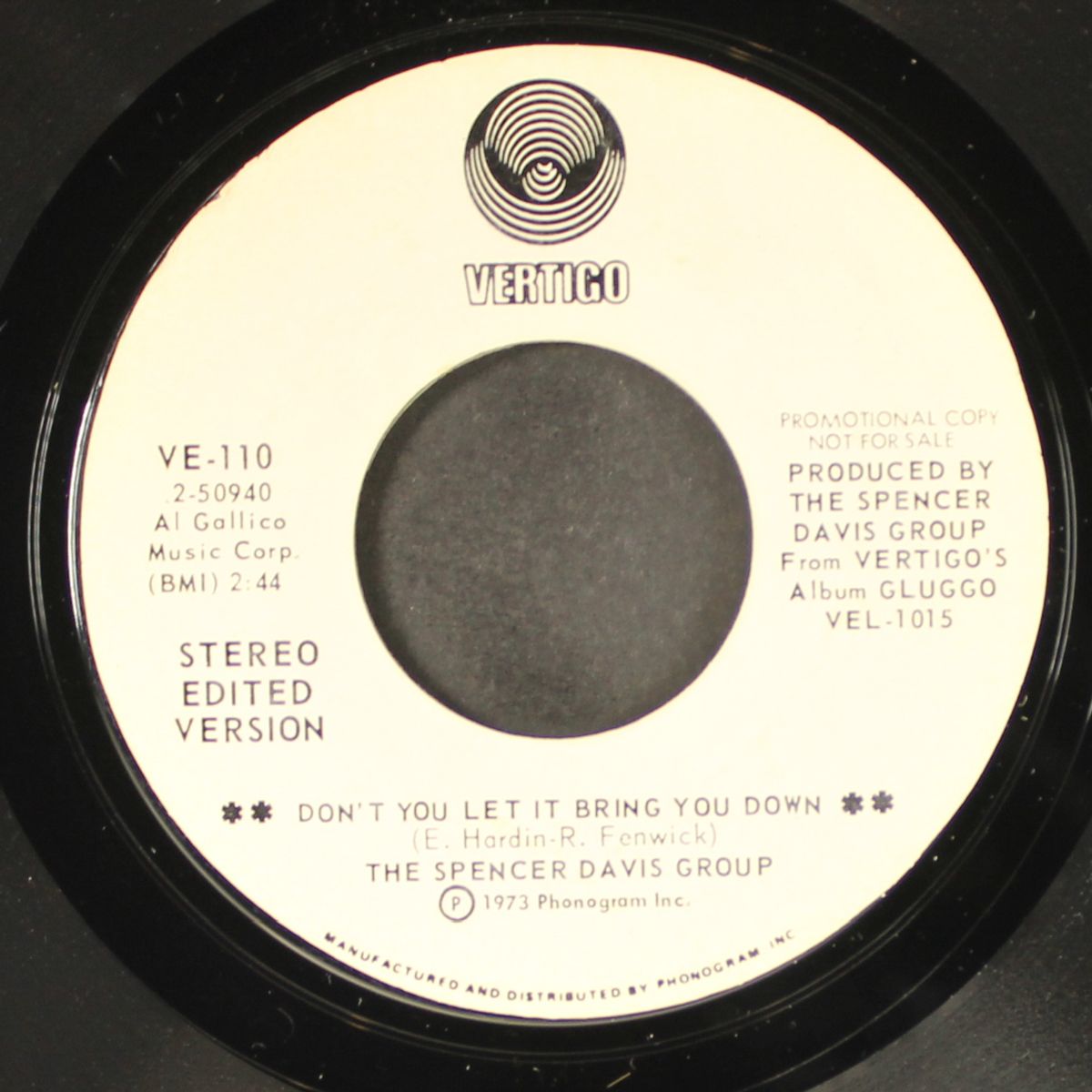 don't you let it bring you down by SPENCER DAVIS GROUP