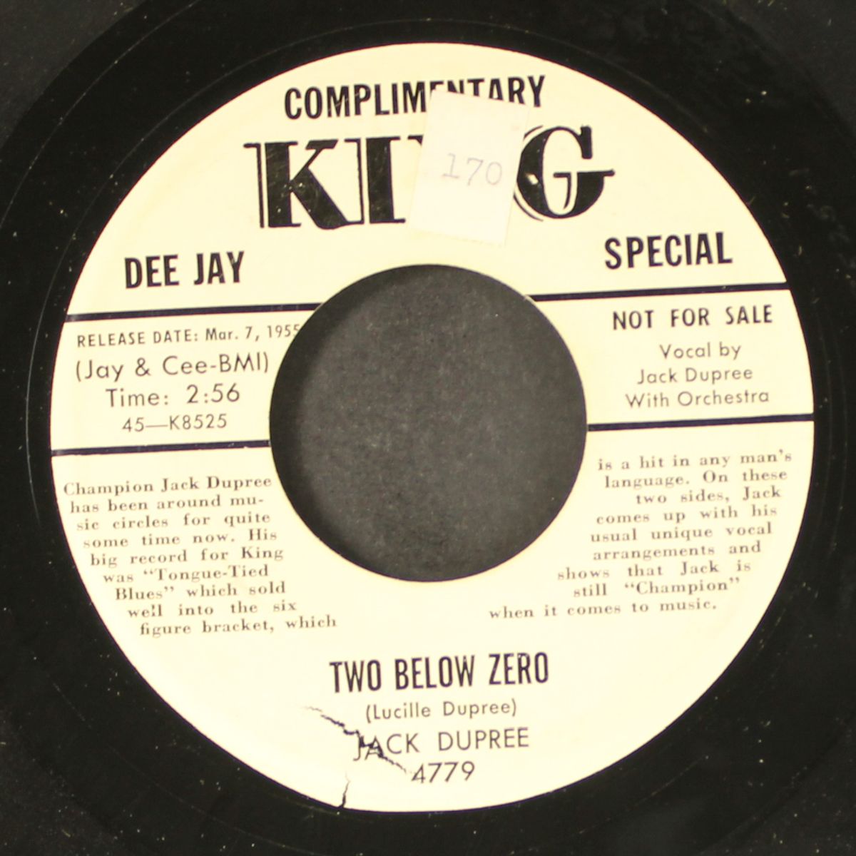 blues for everybody / two below zero by JACK DUPREE