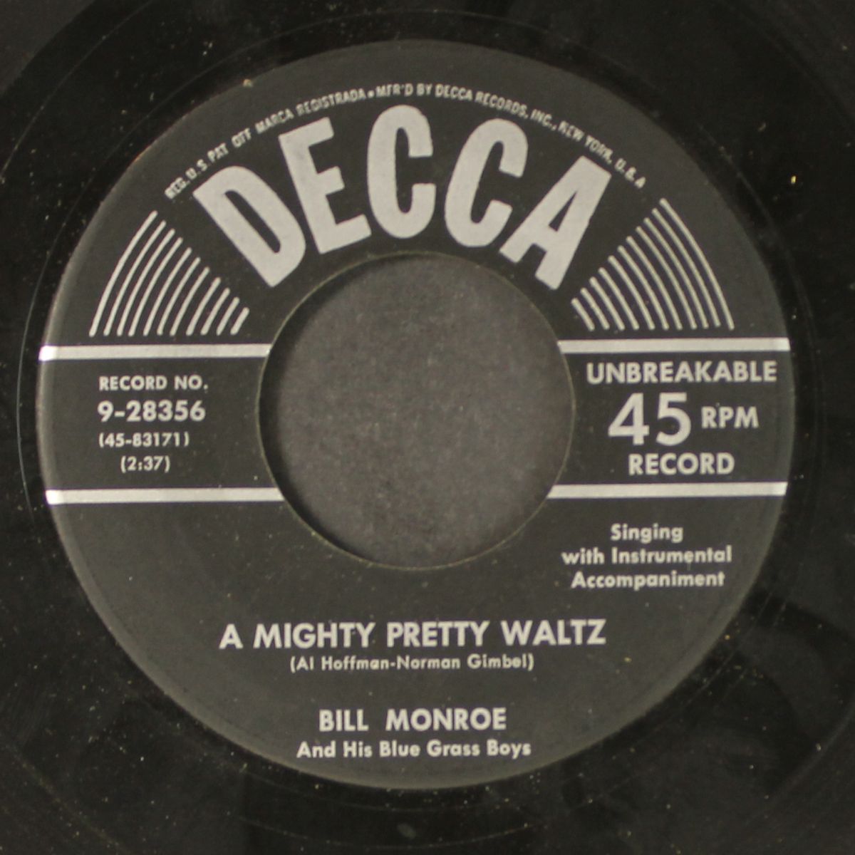 a mighty pretty waltz / pike county breakdown by BILL MONROE
