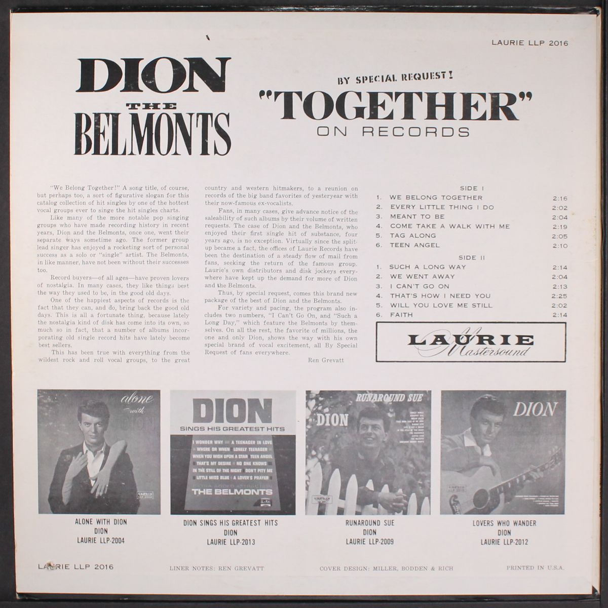 together on records by DION & BELMONTS