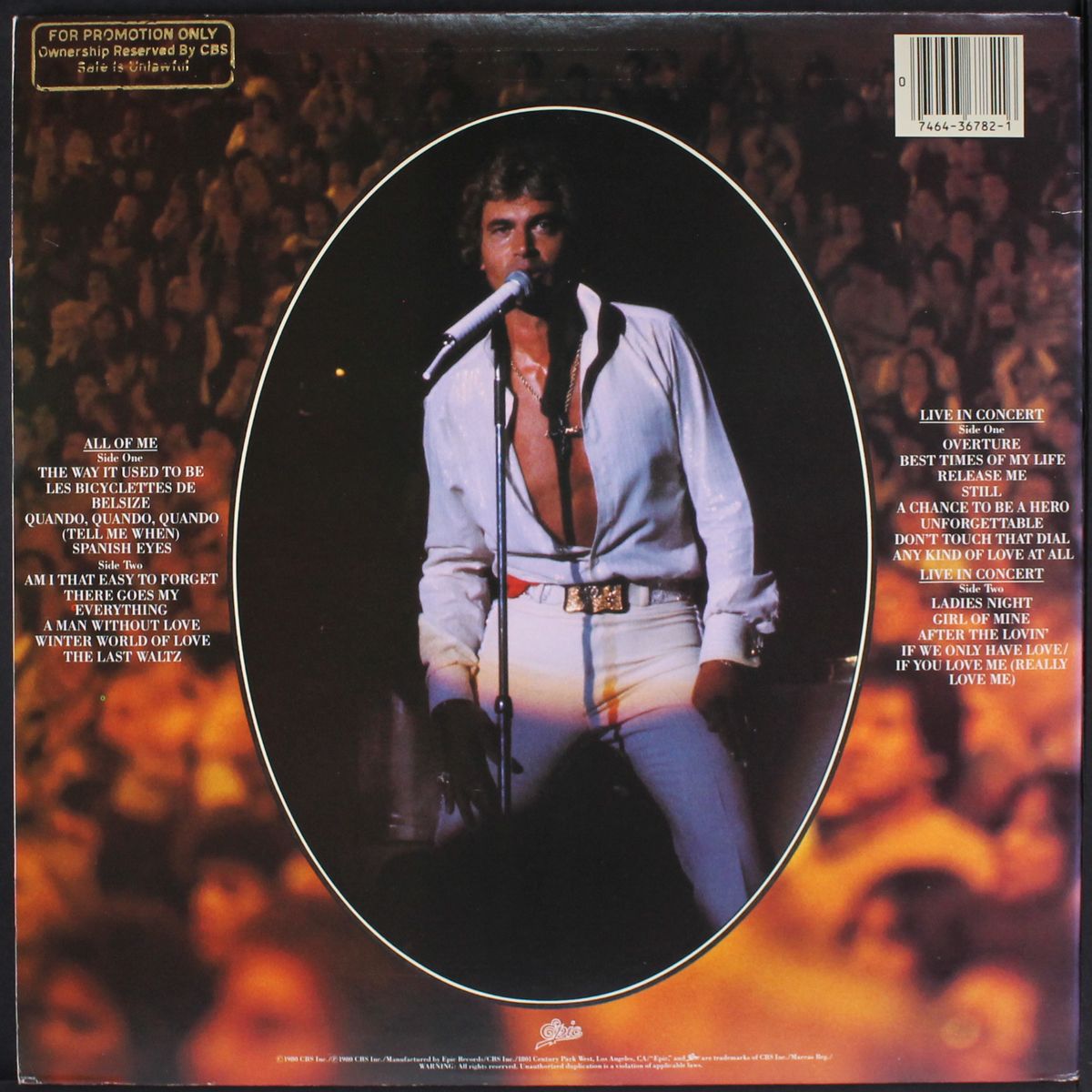 live in concert and all of me by ENGELBERT HUMPERDINCK