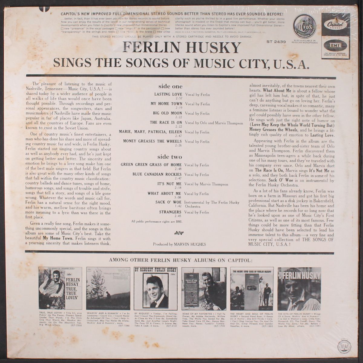 sings the songs of music city, u.s.a. by FERLIN HUSKY