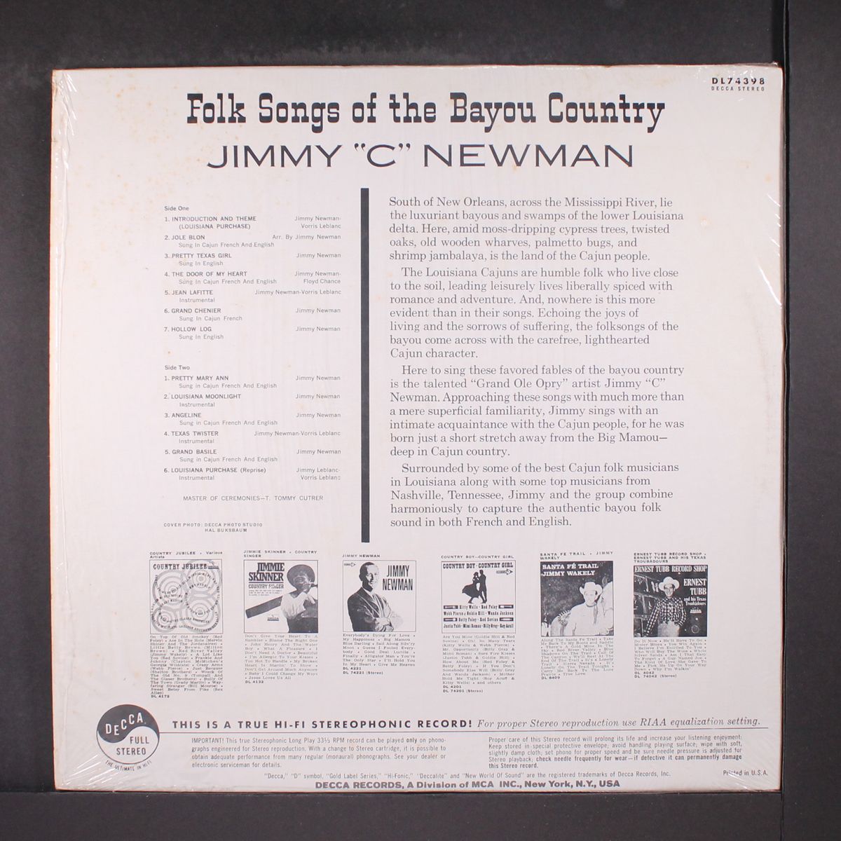 folk songs of the bayou country by JIMMY NEWMAN