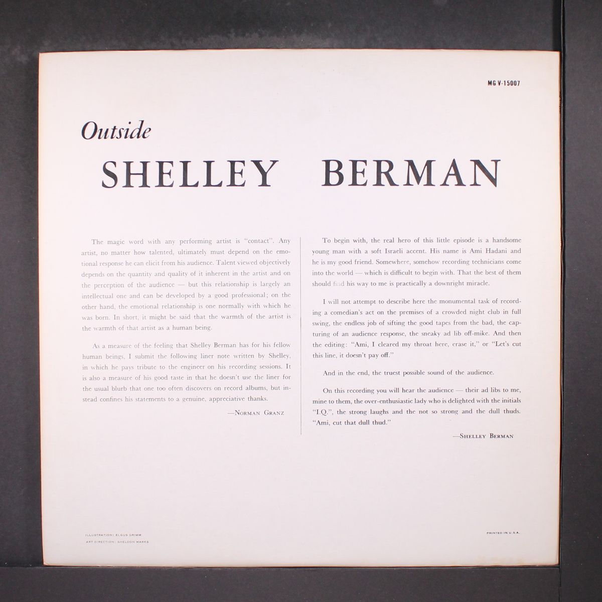 outside by SHELLEY BERMAN