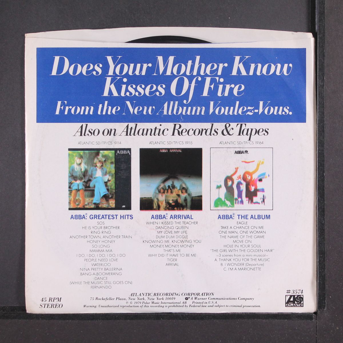 does your mother know / kisses of fire by ABBA