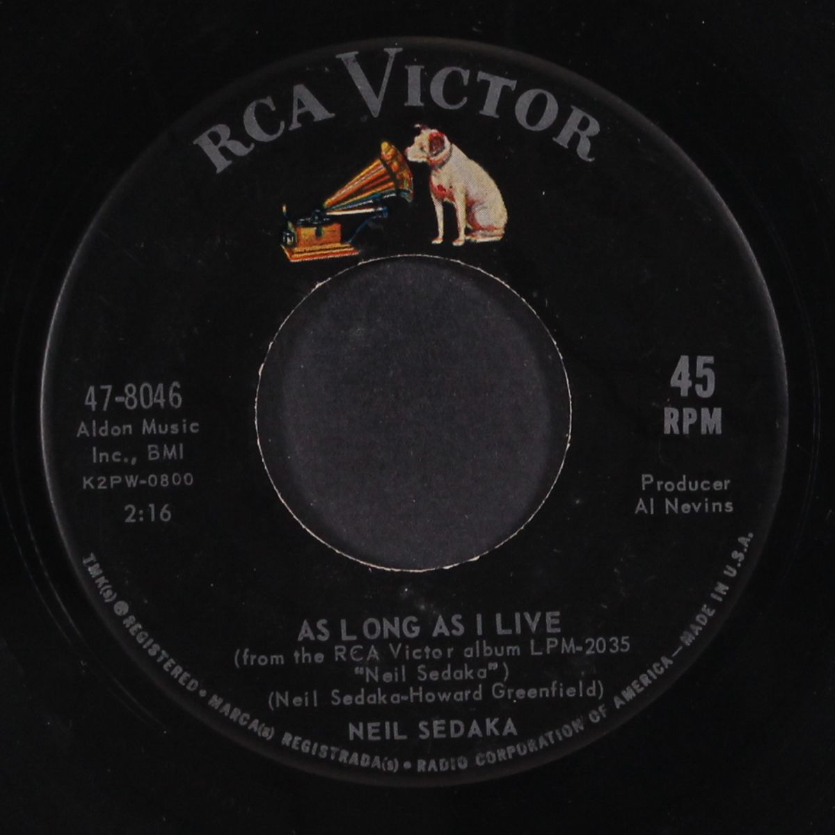 breaking up is hard to do / as long as i live by NEIL SEDAKA