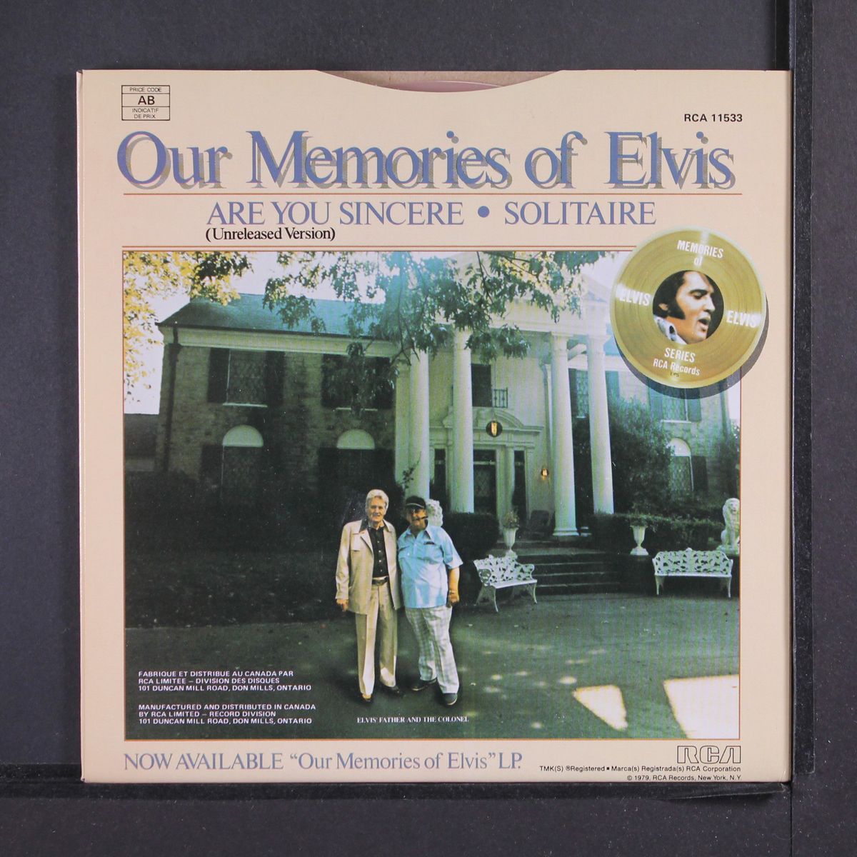 are you sincere / solitaire by ELVIS PRESLEY