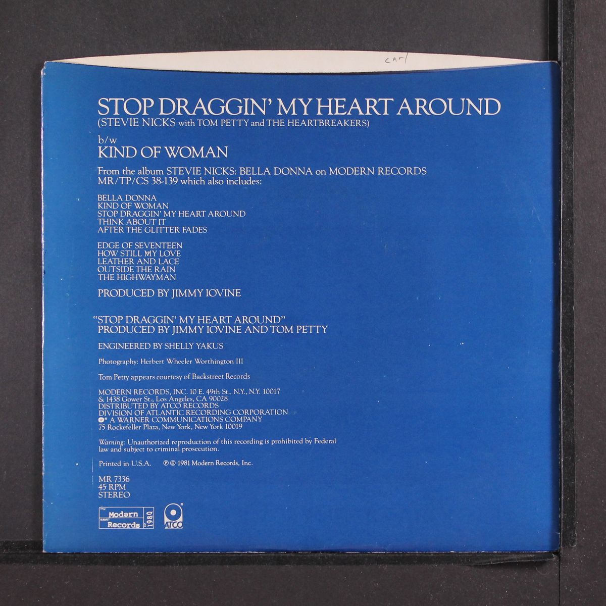 stop draggin' my heart around / kind of woman by STEVIE NICKS W/ TOM PETTY