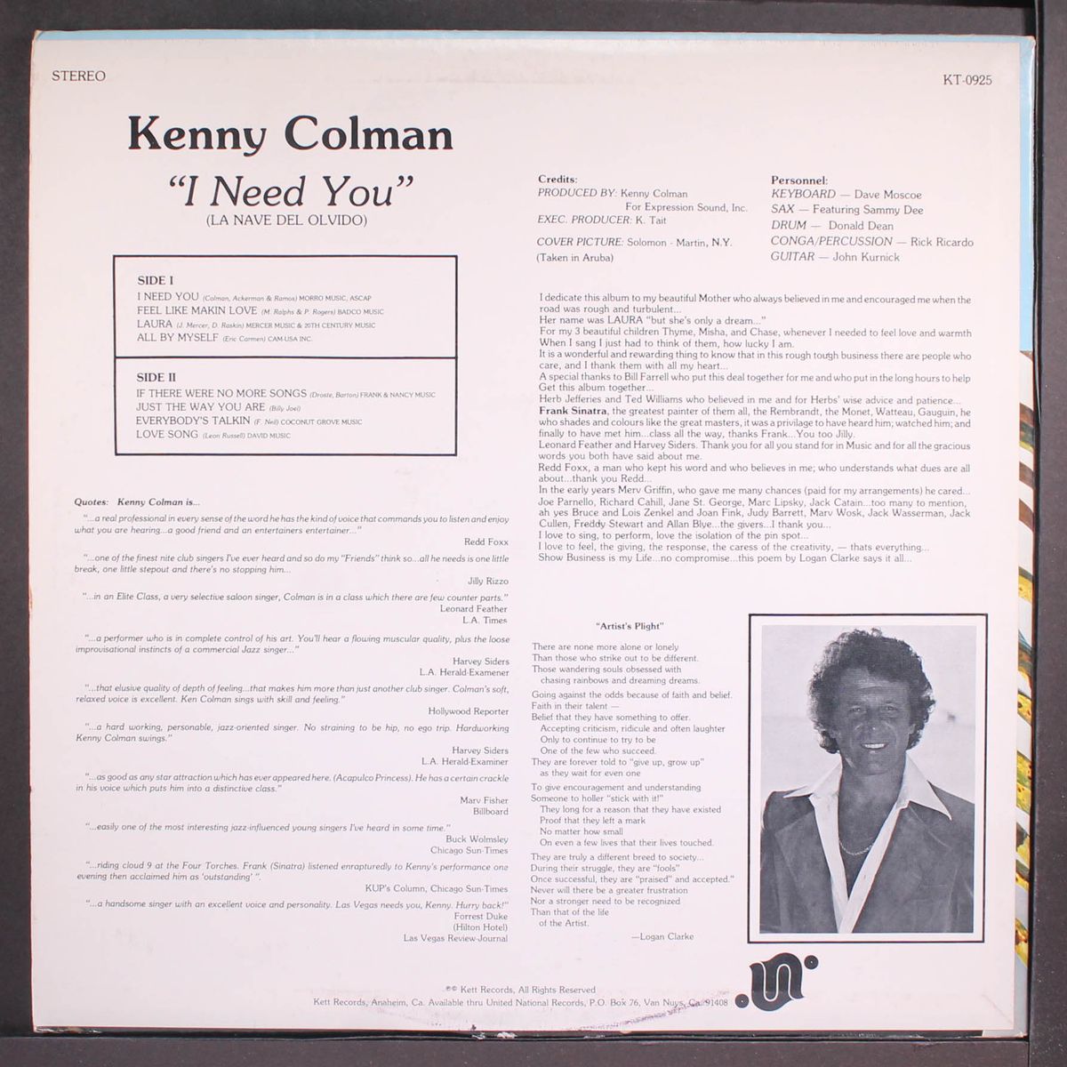 i need you by KENNY COLMAN