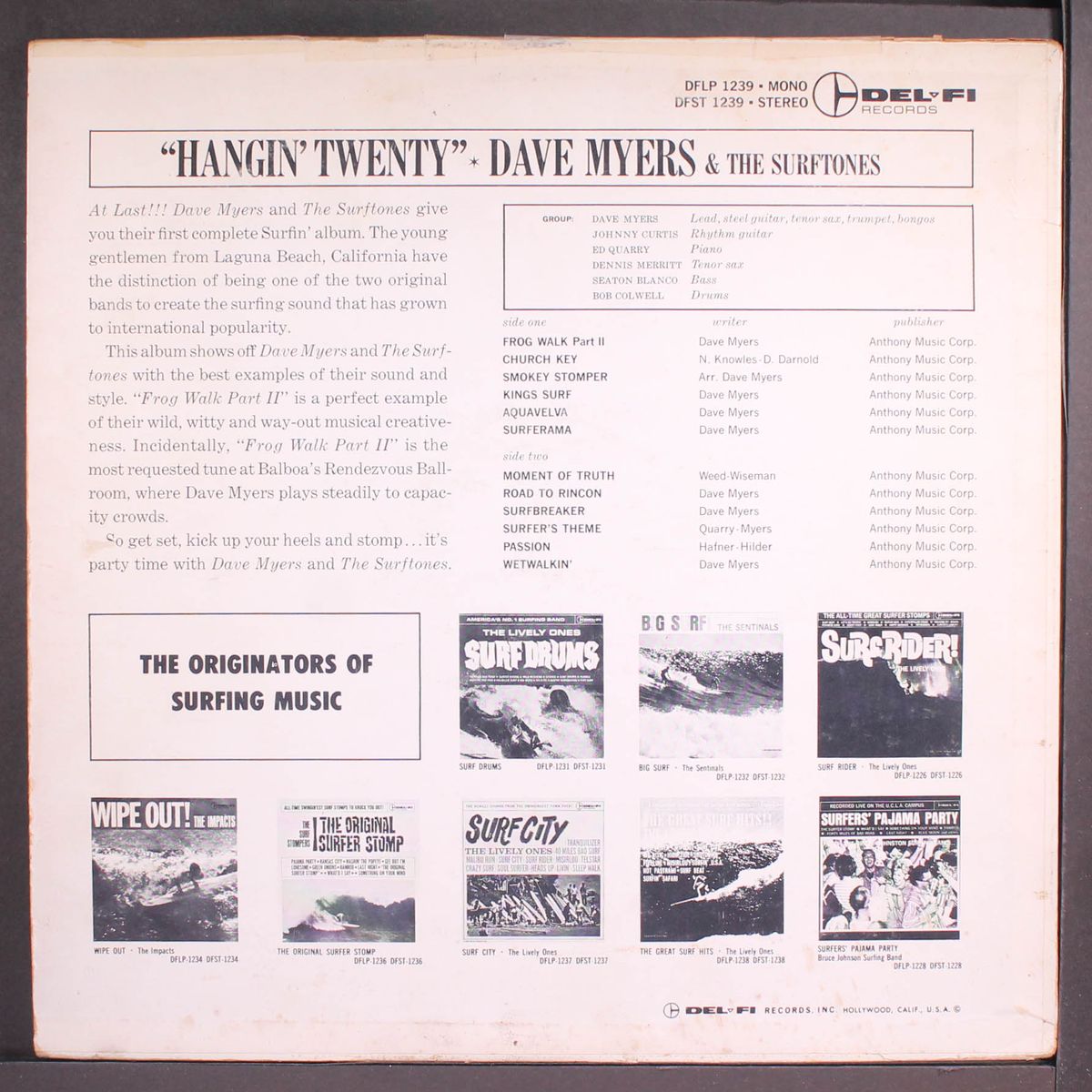 hangin' twenty! by DAVE MYERS & SURFTONES