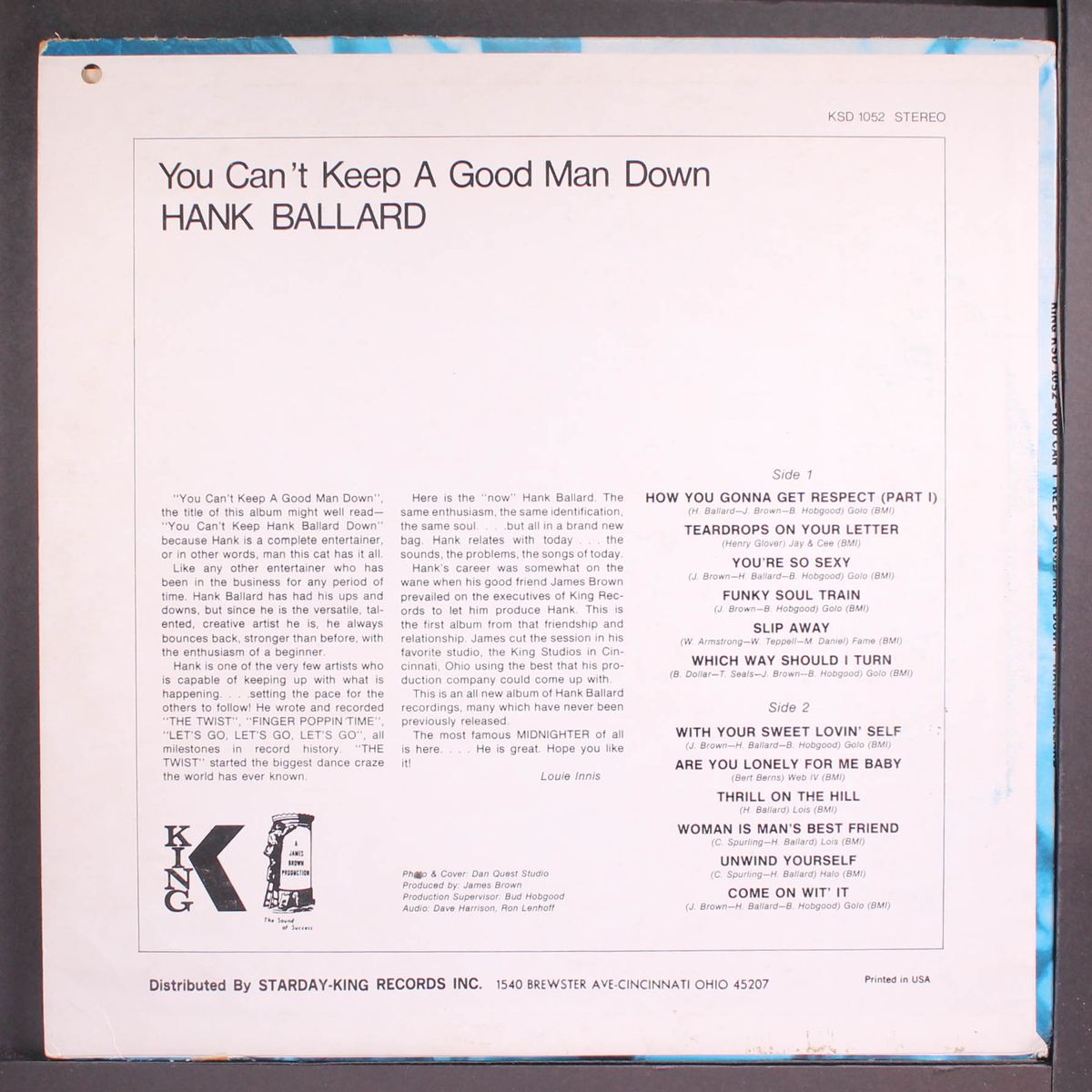 you can't keep a good man down by HANK BALLARD