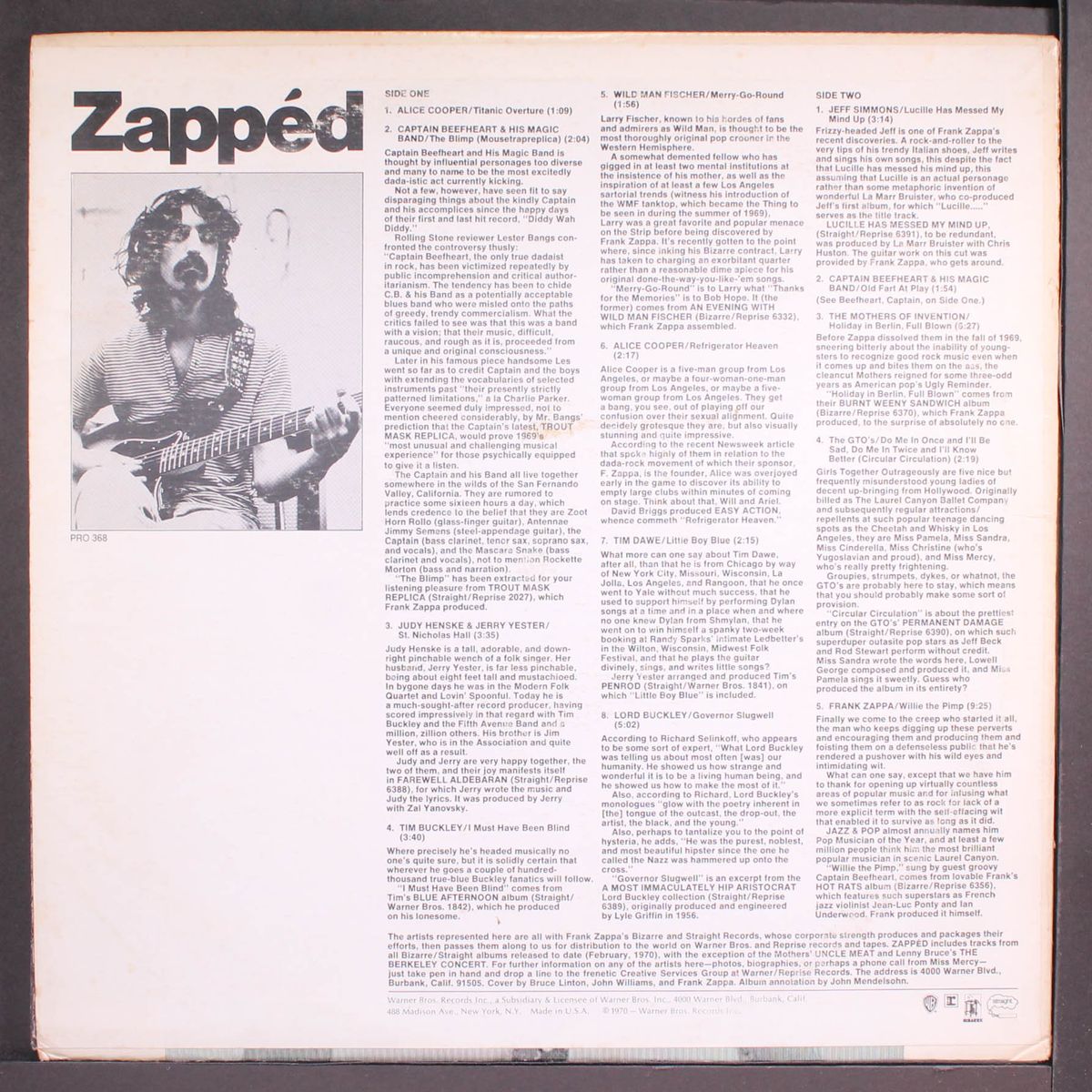zapped by FRANK ZAPPA & OTHERS