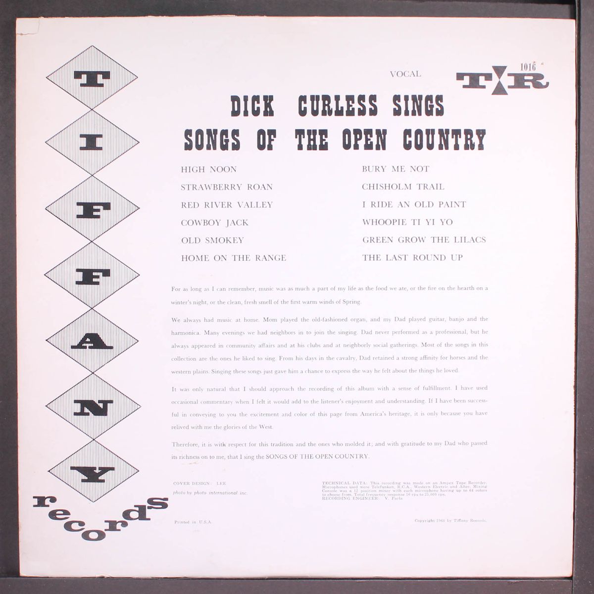 songs of the open country by DICK CURLESS