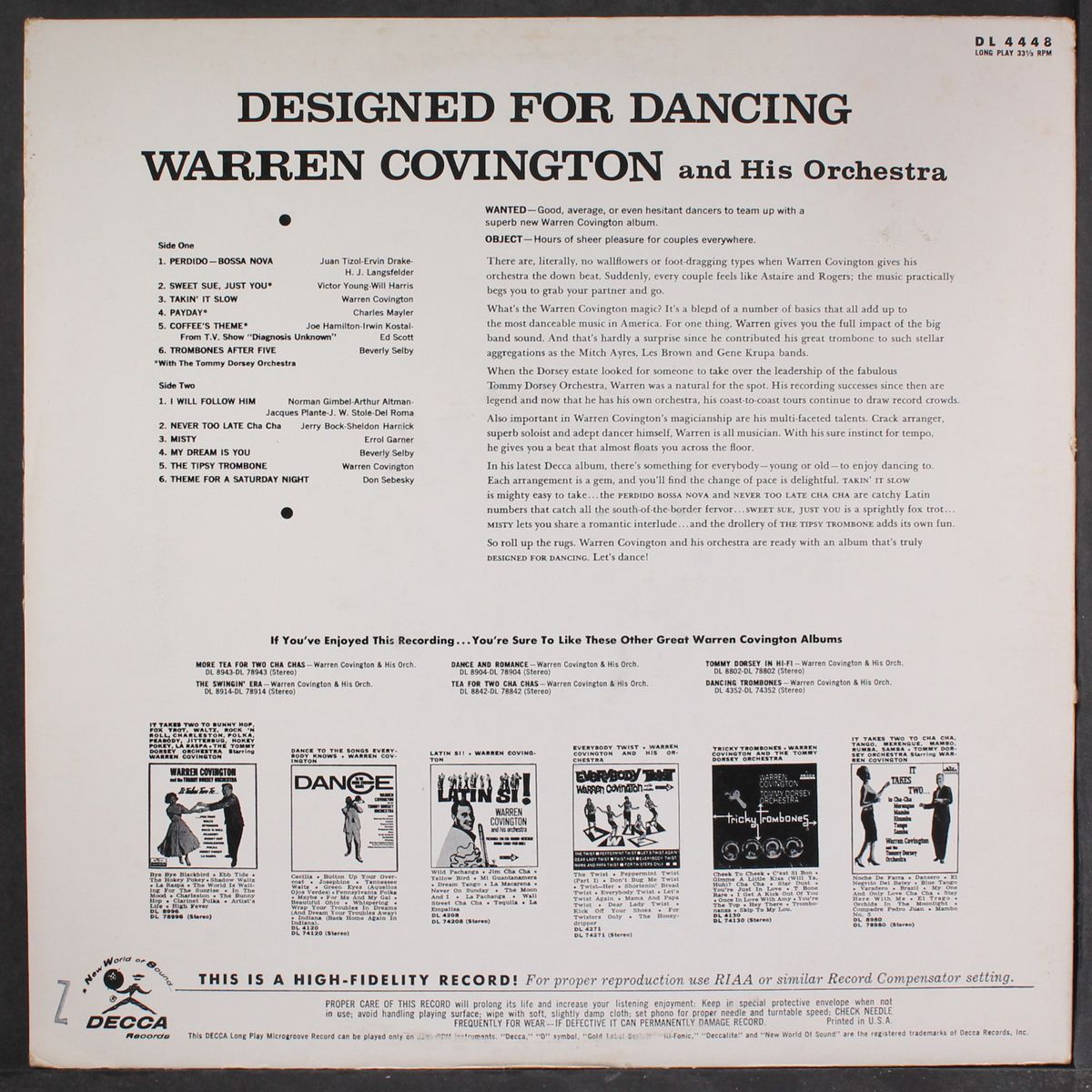 designed for dancing by WARREN COVINGTON