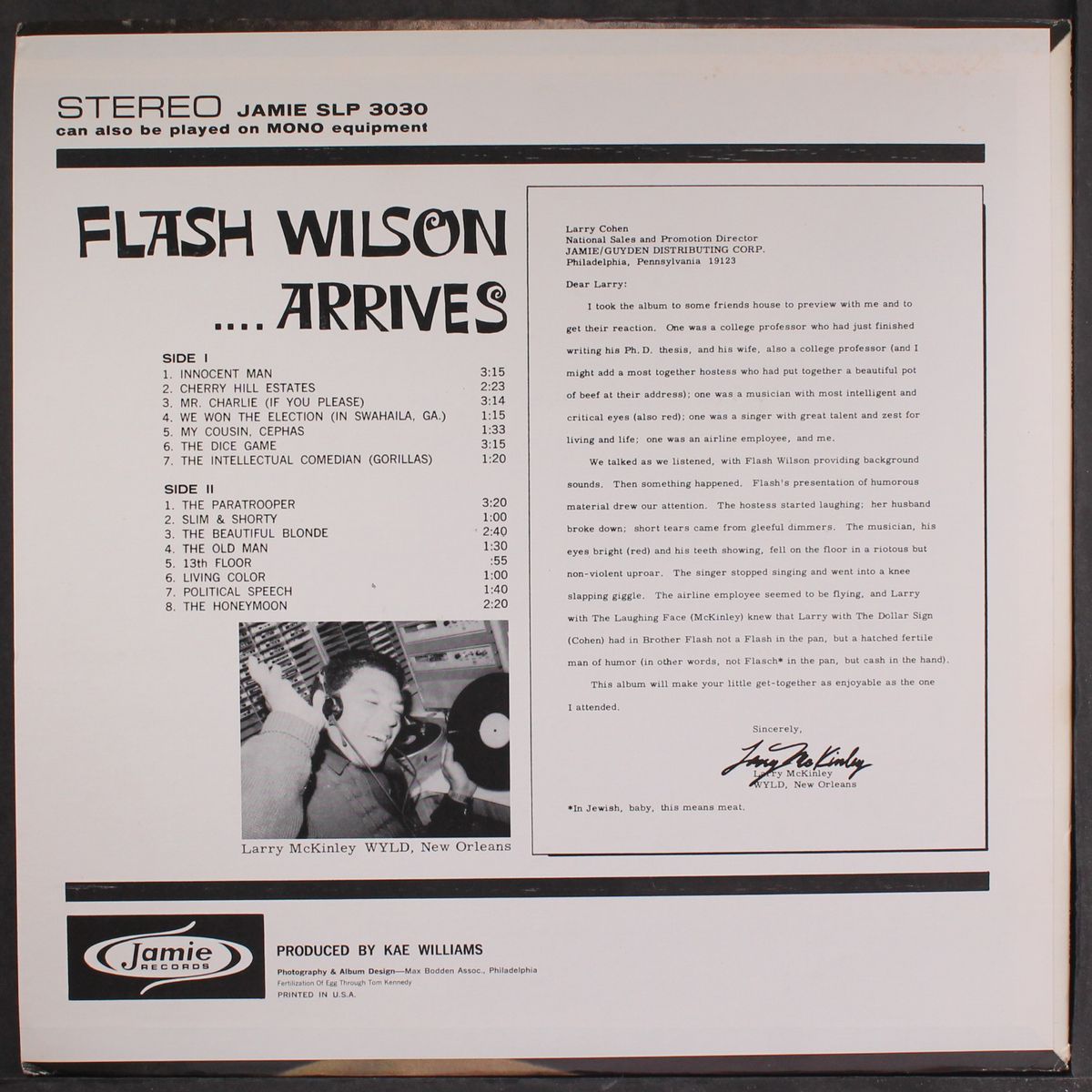 arrives by FLASH WILSON