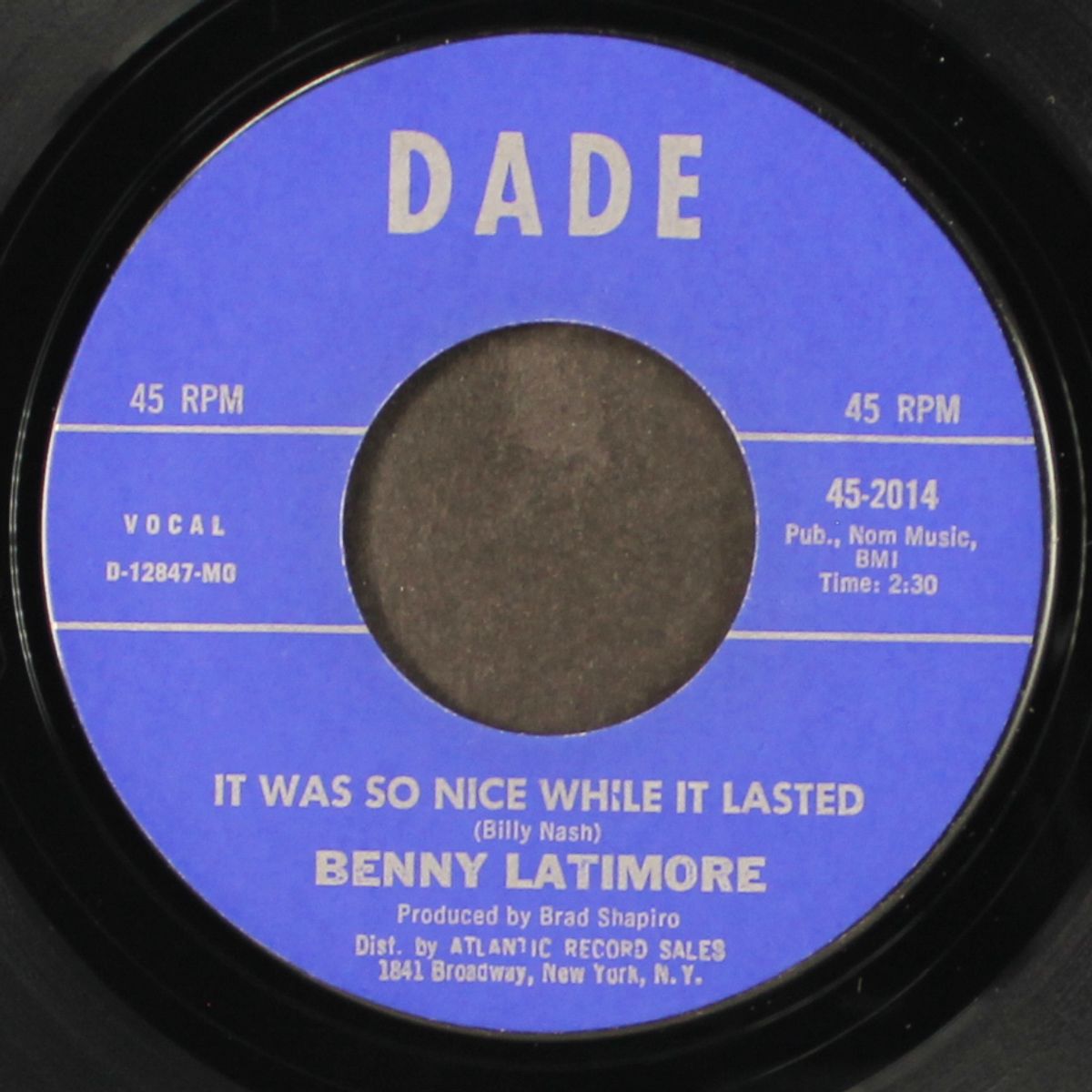 it was so nice while it lasted / there she is by BENNY LATIMORE