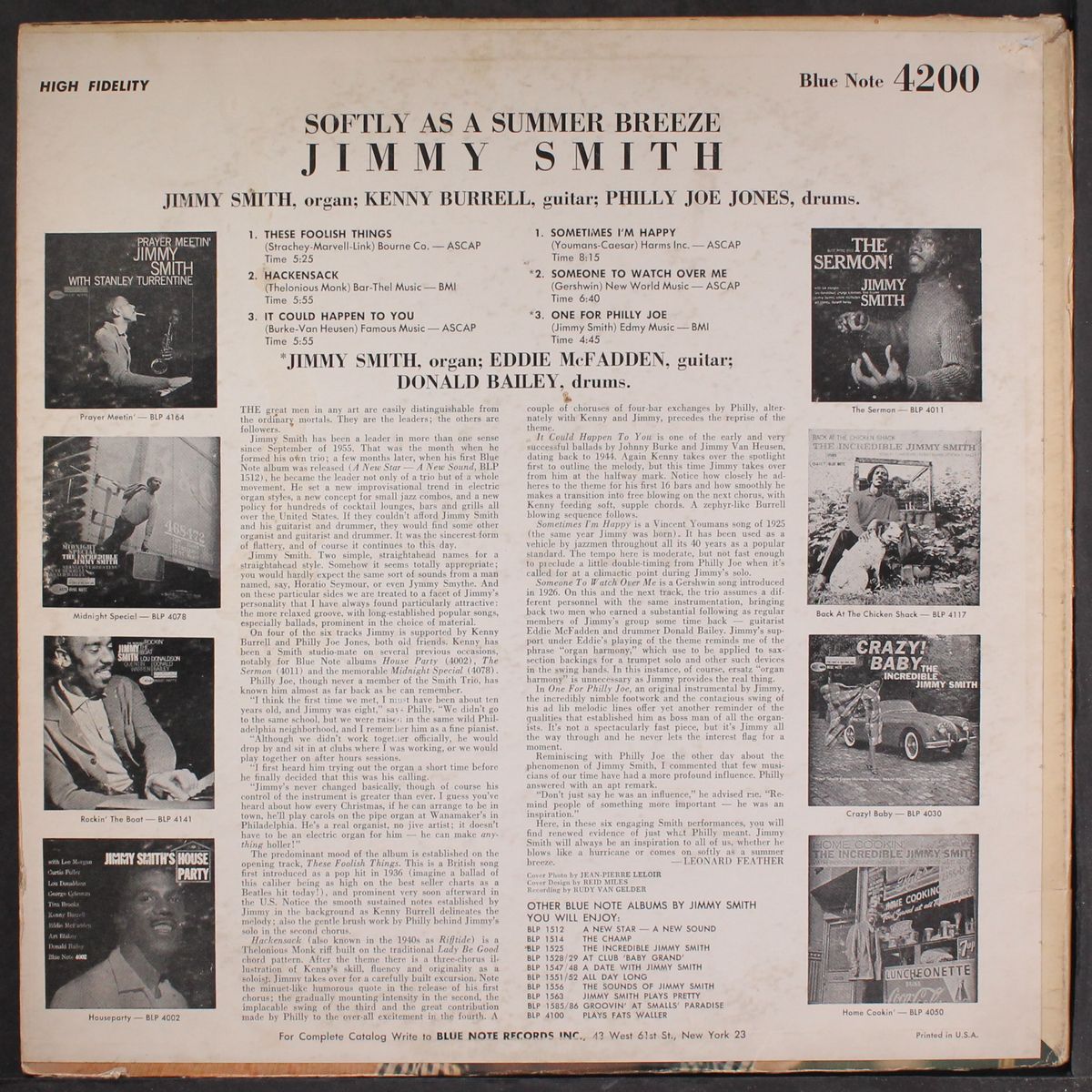 softly as a summer breeze by JIMMY SMITH