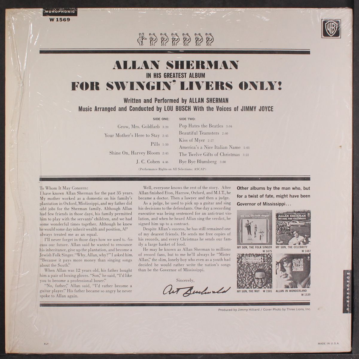 for swingin livers only by ALLAN SHERMAN