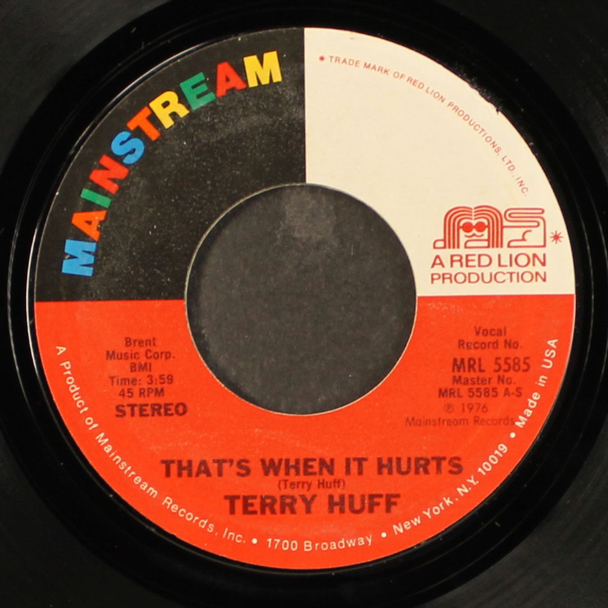 that's when it hurts / just not enough love by TERRY HUFF