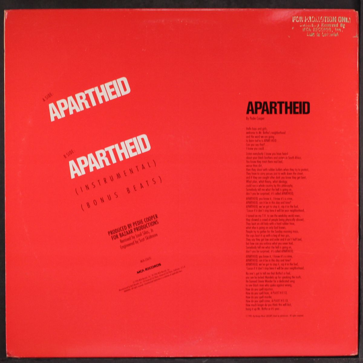 apartheid!!! (you know it's a crime!! / instro) by C. CHRIS & RICH E. RICH