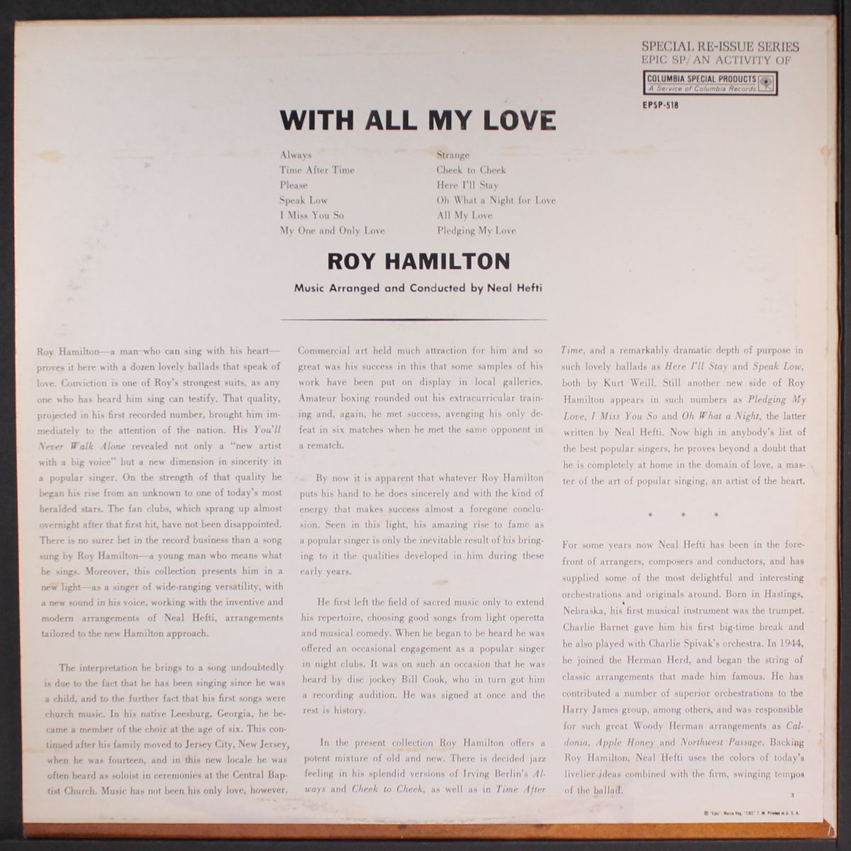 with all my love by ROY HAMILTON