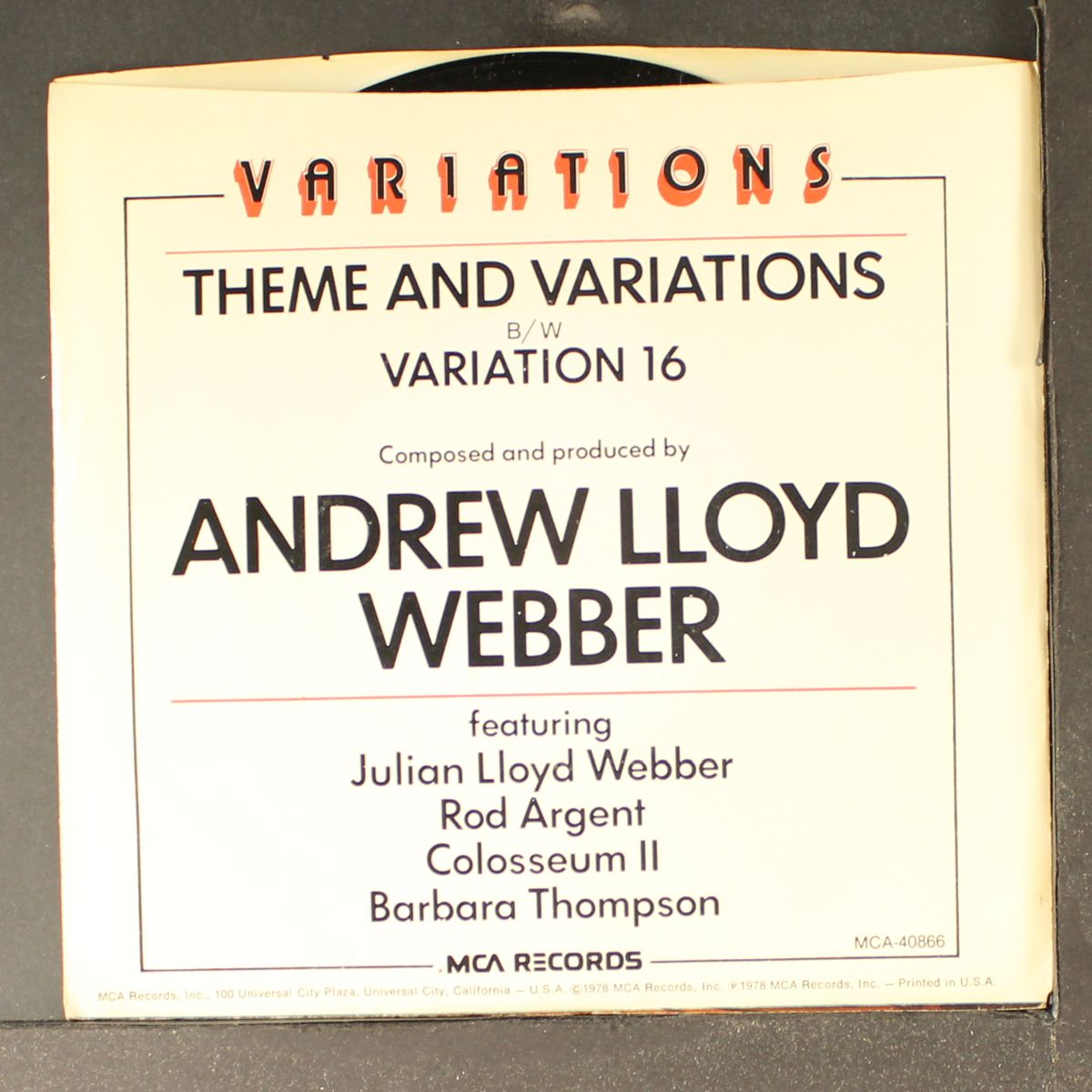 theme and variations by ANDREW LLOYD WEBBER