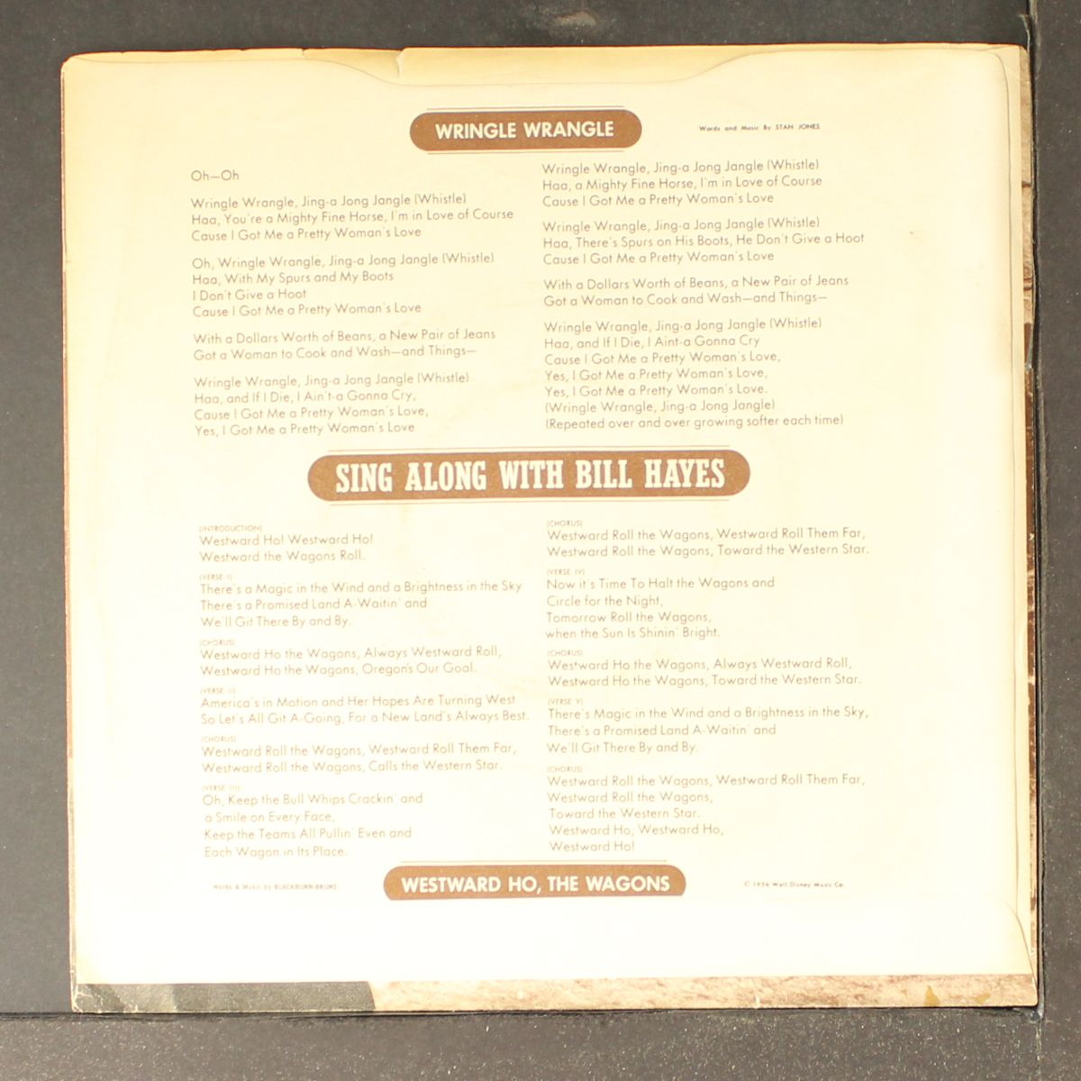wringle, wrangle / westward ho, the wagons by BILL HAYES