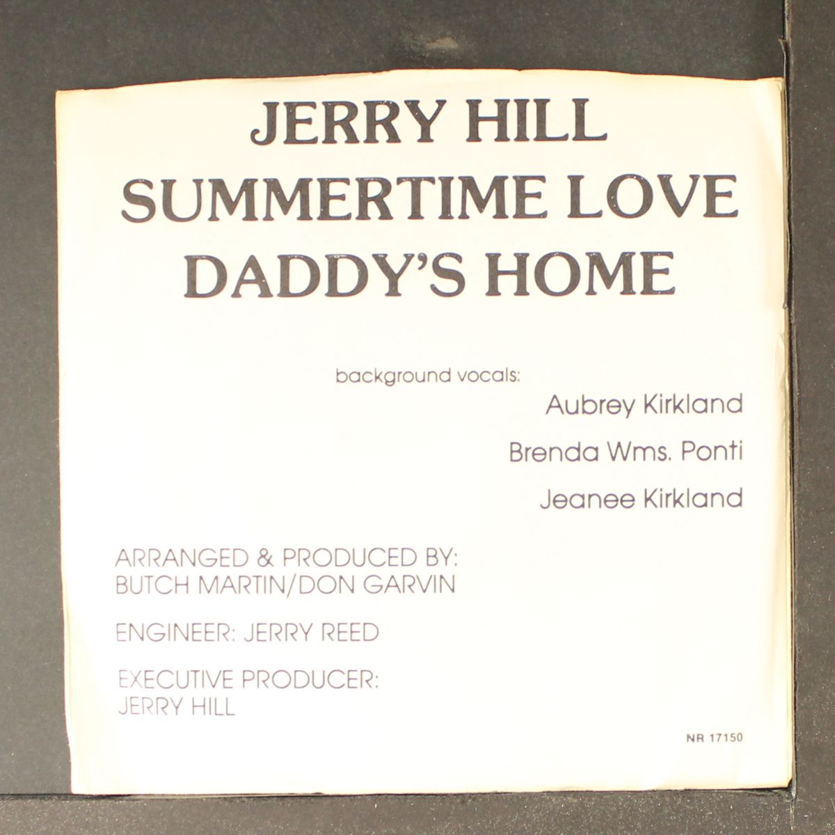 summertime love / daddy's home by JERRY HILL