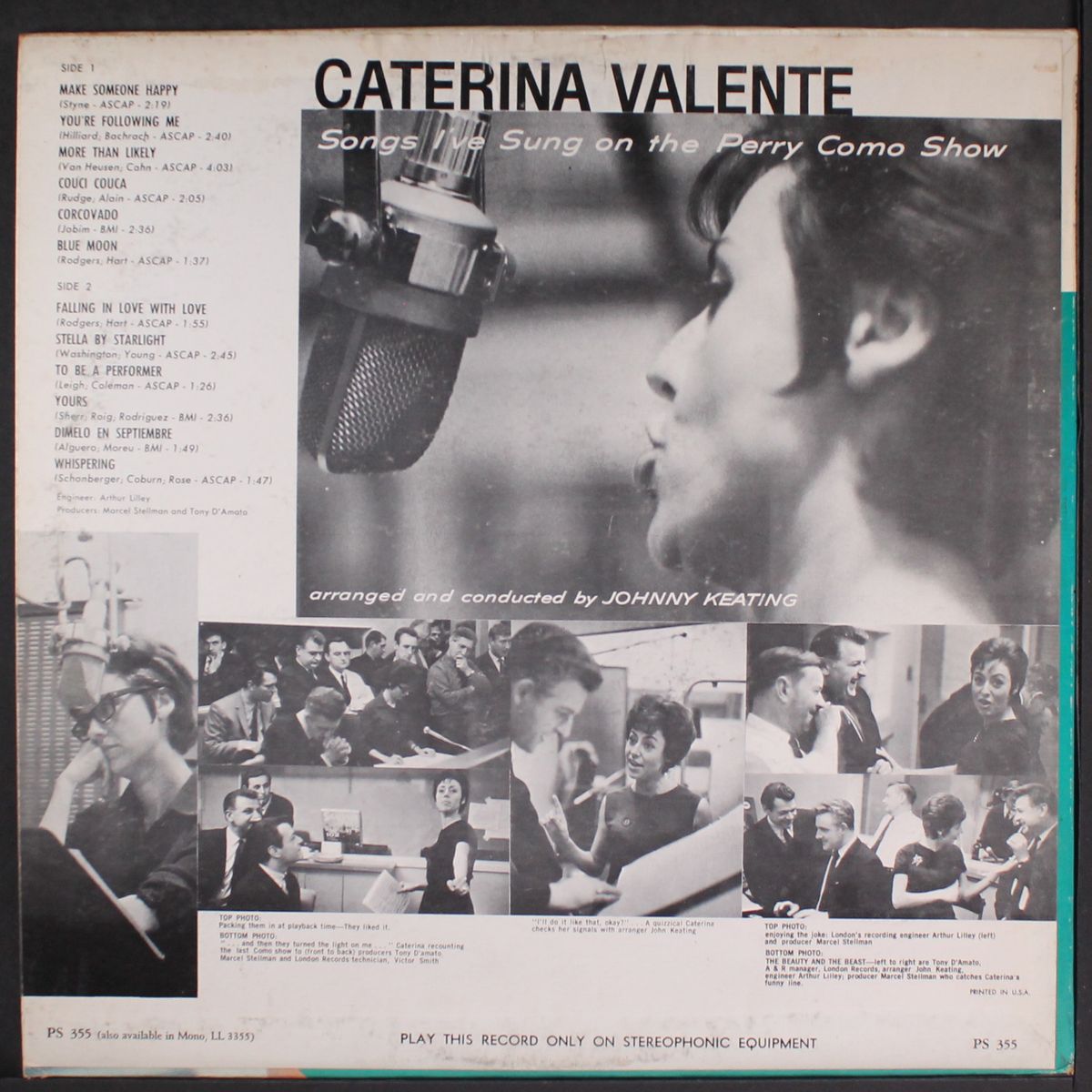songs i've sung on the perry como show by CATERINA VALENTE