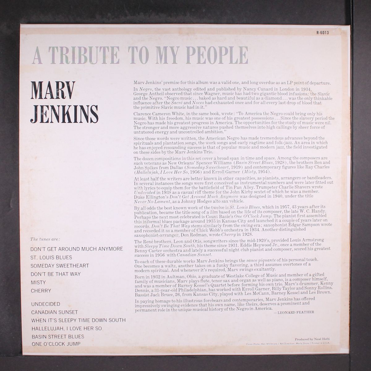 a tribute to my people by MARV JENKINS