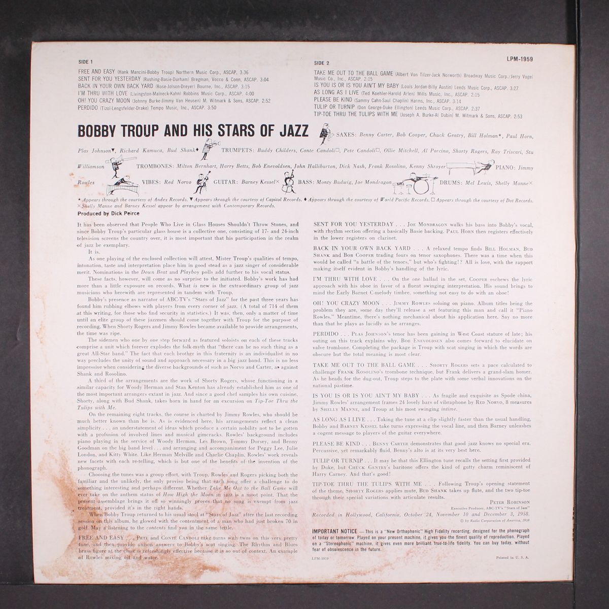and his stars of jazz by BOBBY TROUP