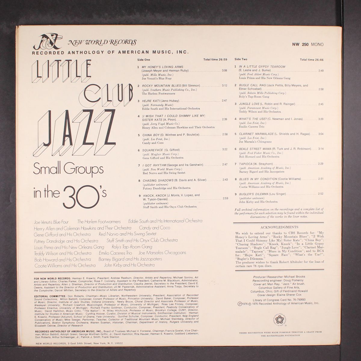 little club jazz; small groups in 30's by VARIOUS